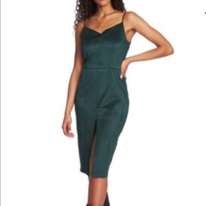 Stretch Microsuede Body-con Dress In Deep Forest